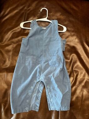 Angel Dear Light Blue Corduroy Baby Overalls